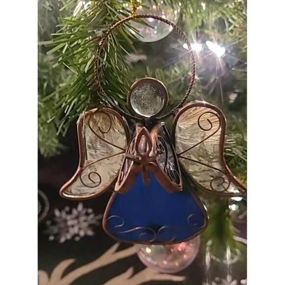 Stained Glass suncatcher angel Window Art Ornament blue - Picture 2 of 4